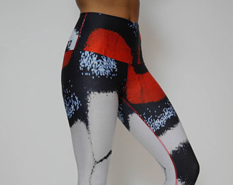 Arctic Flamingo yogaleggings bij Etsy.com